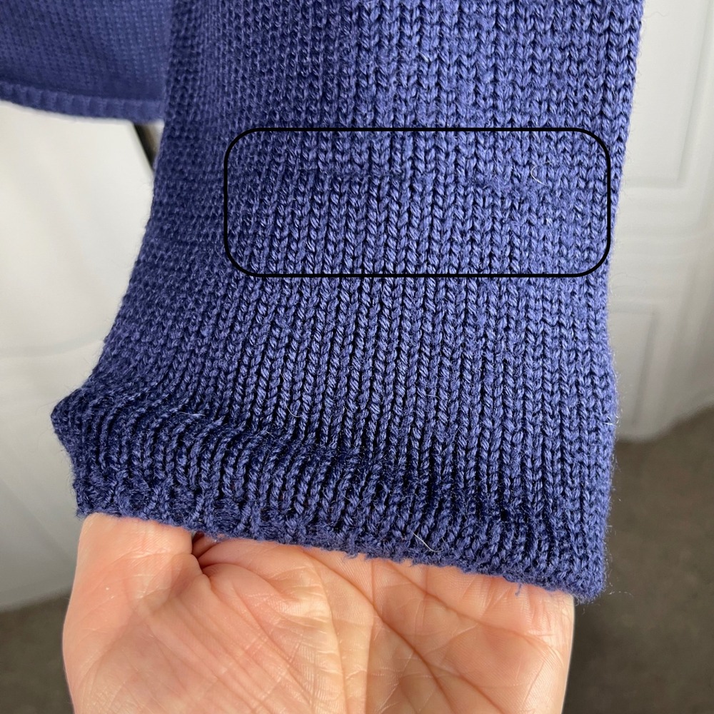 Vintage 90's - Old‎ Navy - V Neck Long Sleeve Wool Blend Knit Sweater - Navy -S - Picture 12 of 13